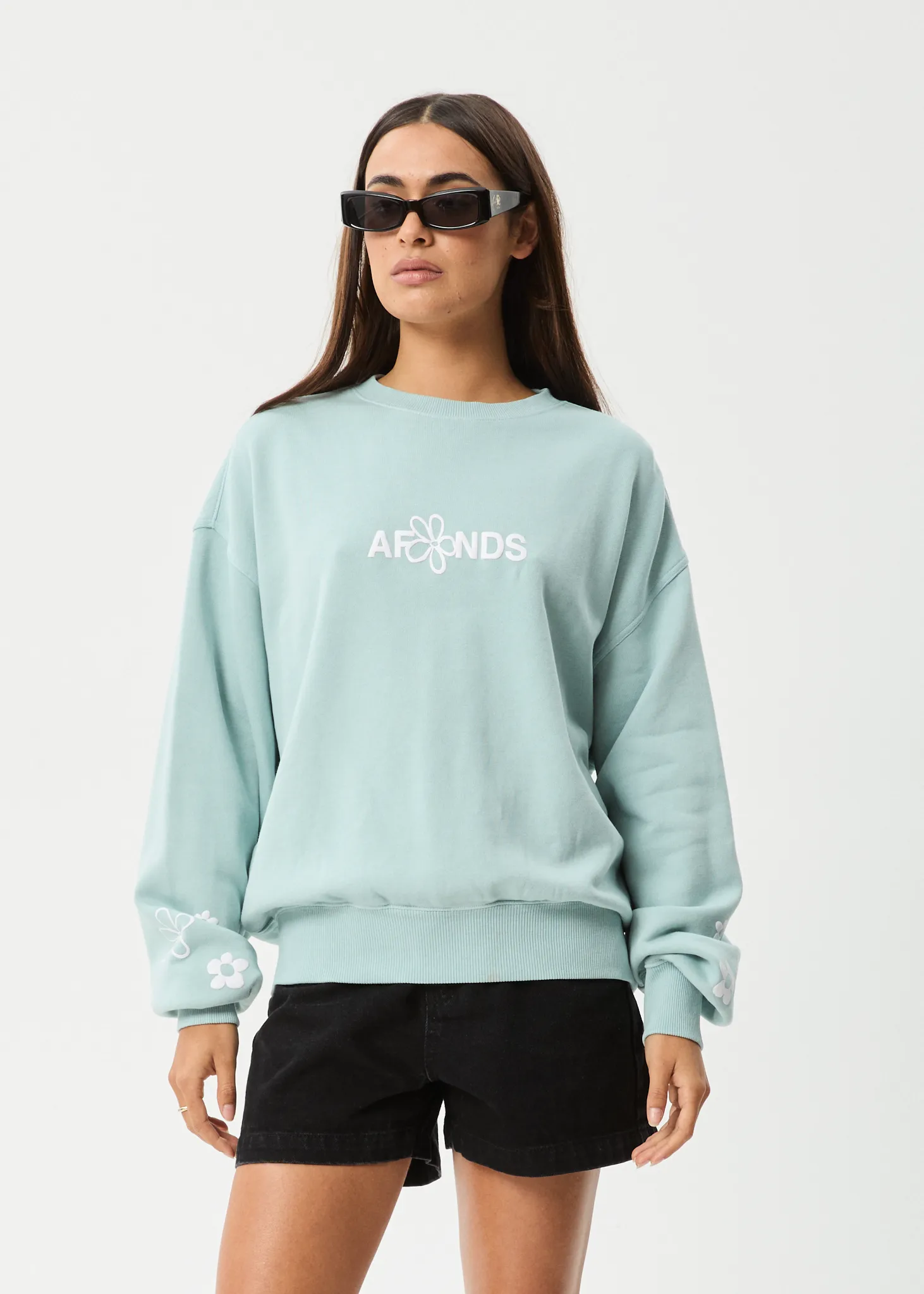 AFENDS Womens Frolic - Crew Neck Jumper - Ether Blue sold by Afends
