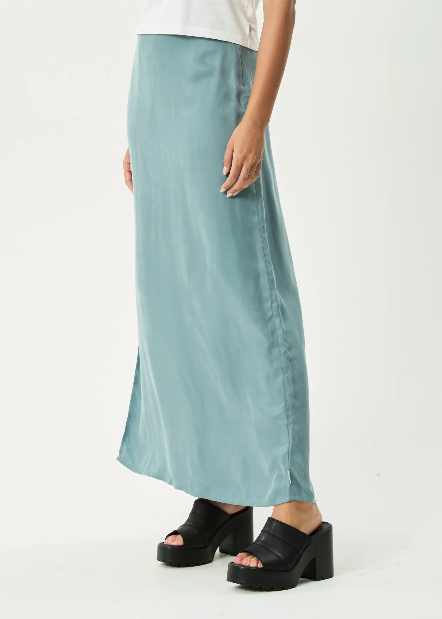 AFENDS Womens Grace - Cupro Maxi Skirt - Ether Blue sold by Afends product image thumbnail 4