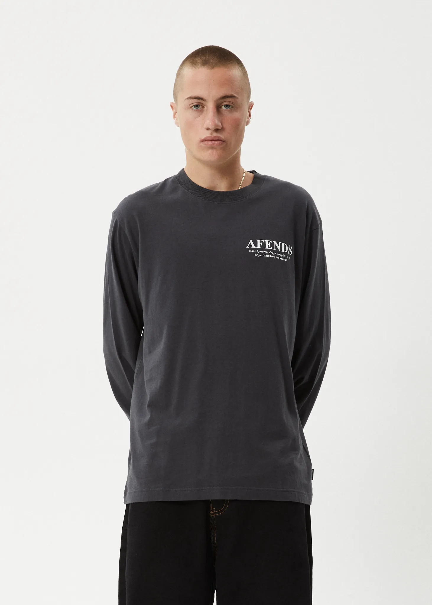AFENDS Mens Cosmic - Long Sleeve Tee - Charcoal sold by Afends product image thumbnail 3