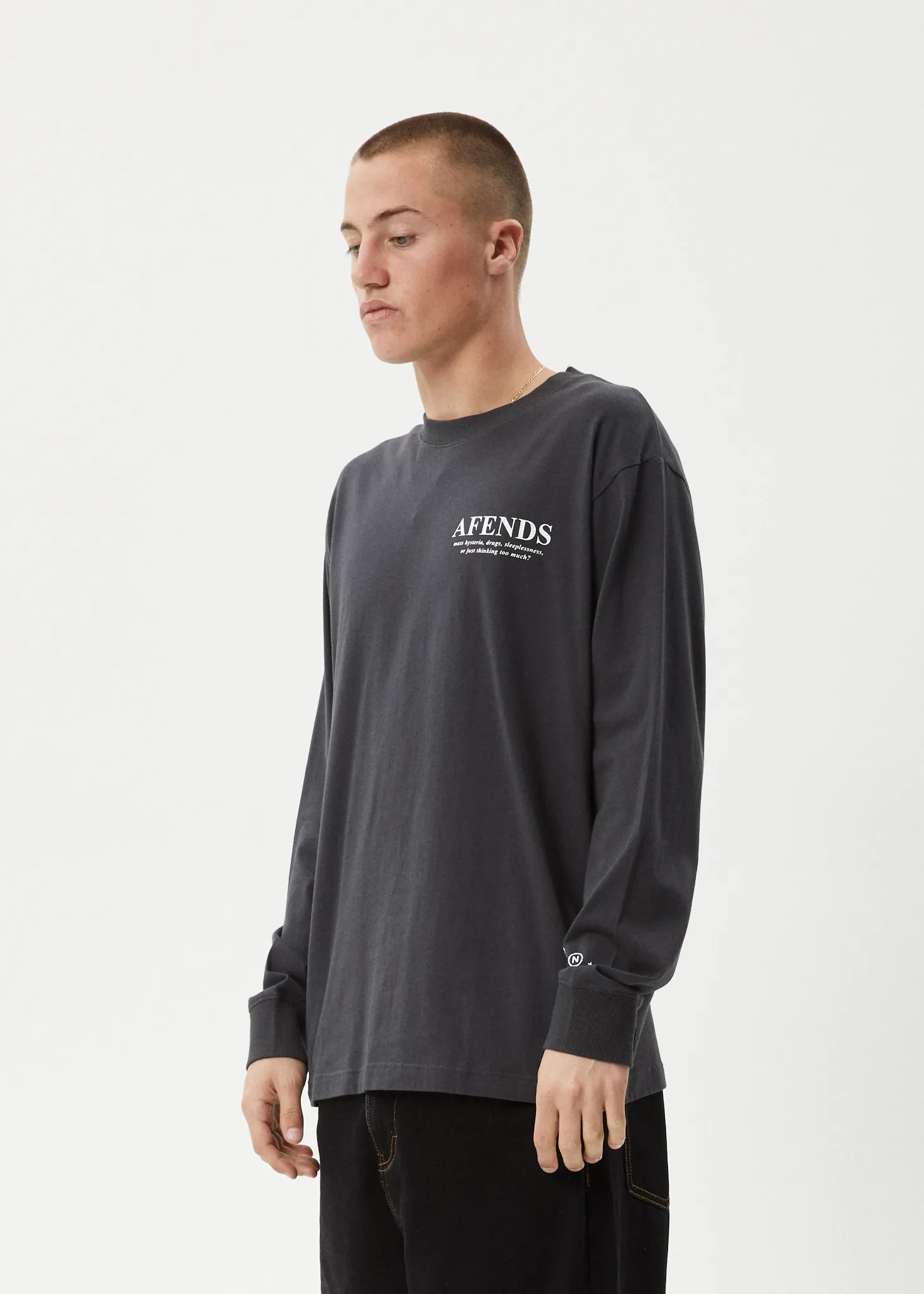 AFENDS Mens Cosmic - Long Sleeve Tee - Charcoal sold by Afends product image thumbnail 4