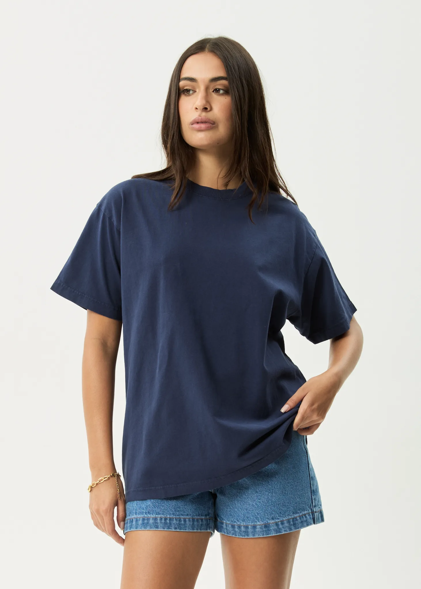 AFENDS Mens Genesis - Heavyweight Boxy Tee - Washed Deep Sea sold by Afends product image thumbnail 4