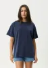 AFENDS Mens Genesis - Heavyweight Boxy Tee - Washed Deep Sea sold by Afends