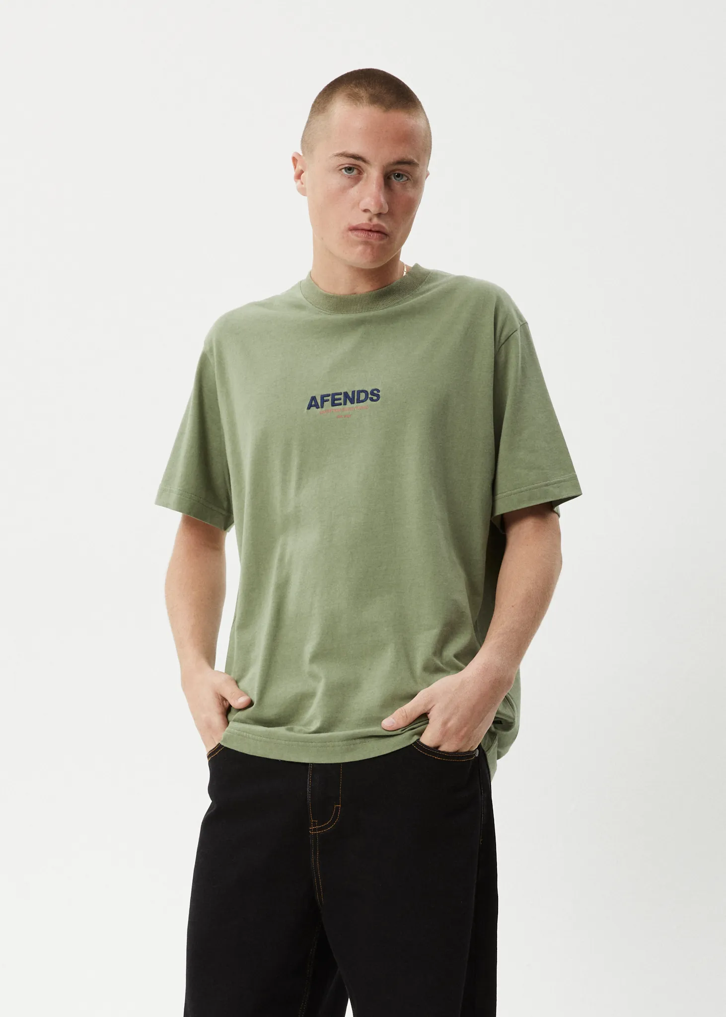 AFENDS Mens Vinyl - Retro Tee - Oil Green sold by Afends product image thumbnail 2