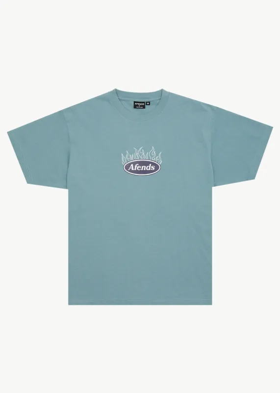 AFENDS Mens Fast Forward - Heavyweight Boxy Tee - Ocean Spray sold by Afends