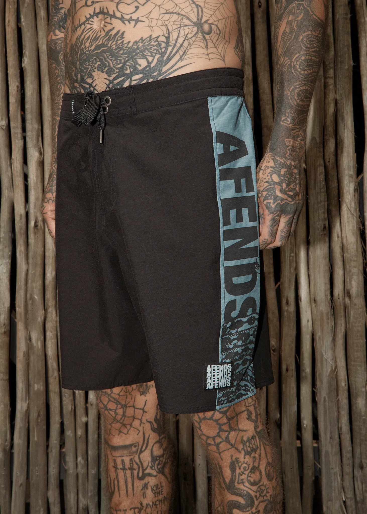 AFENDS Mens Tread - Surf Related Boardshort 20" - Black sold by Afends product image thumbnail 2