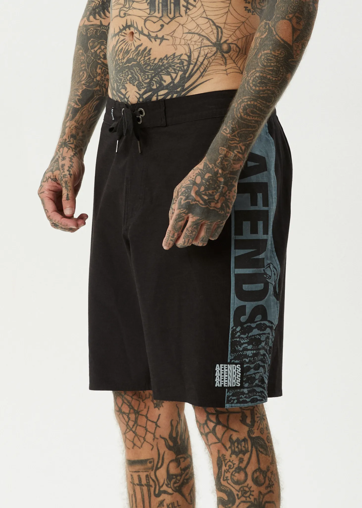 AFENDS Mens Tread - Surf Related Boardshort 20" - Black sold by Afends product image thumbnail 4