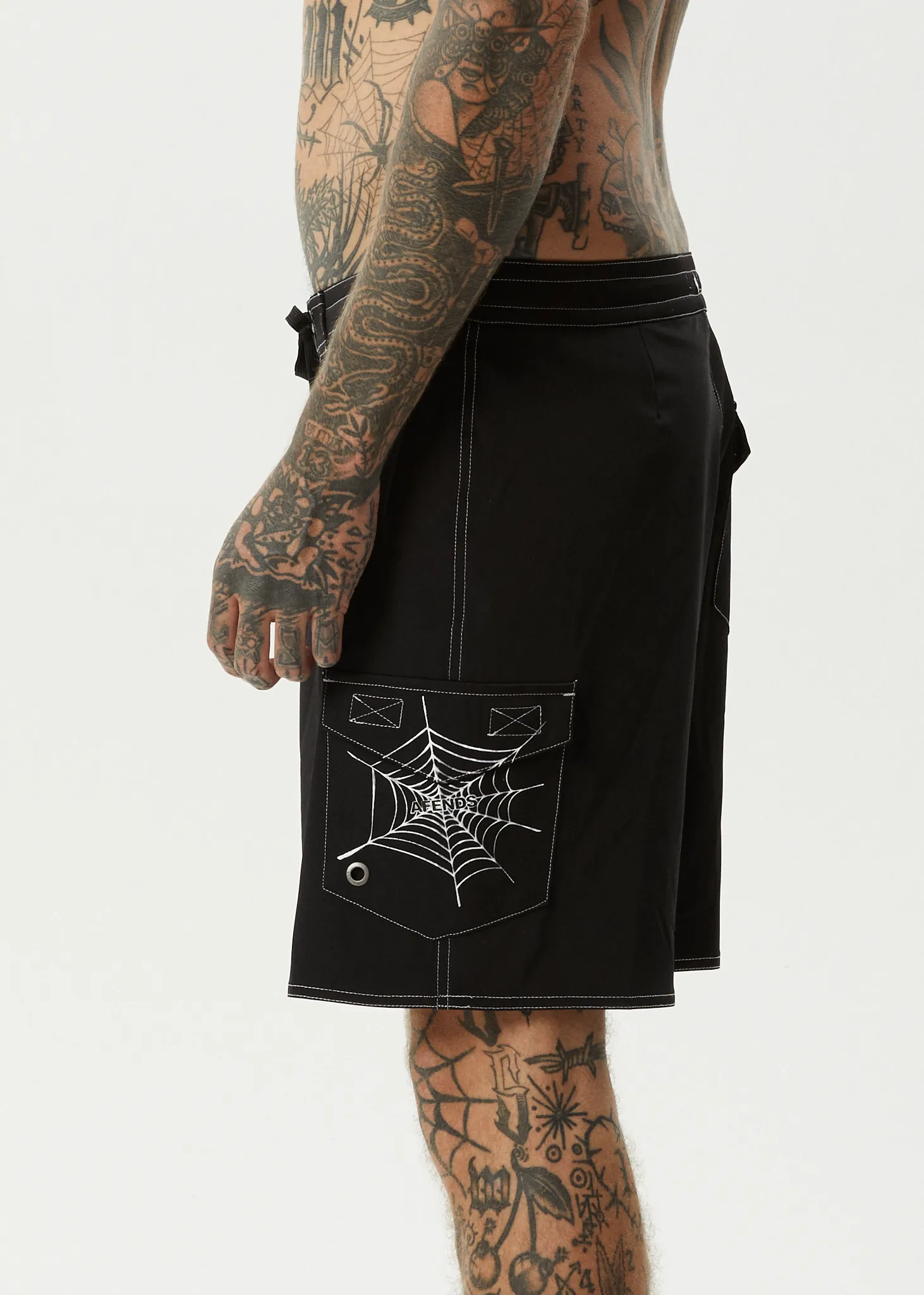 AFENDS Mens Webhead - Surf Related Boardshort 18" - Black sold by Afends product image thumbnail 5