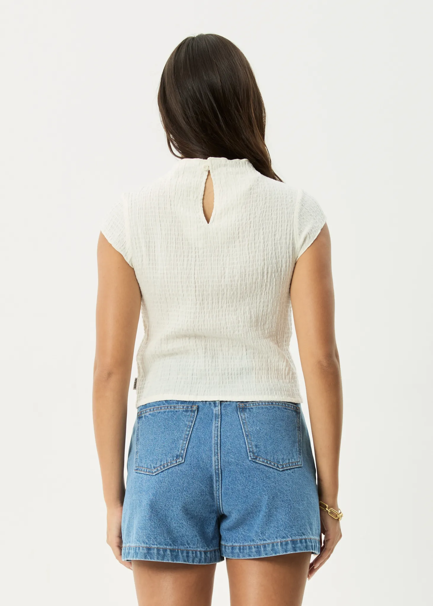 AFENDS Womens Wren - Seersucker Top - Off White sold by Afends product image thumbnail 5