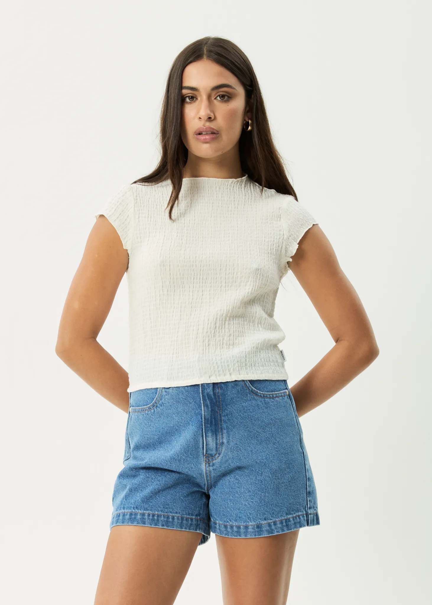 AFENDS Womens Wren - Seersucker Top - Off White sold by Afends product image thumbnail 2