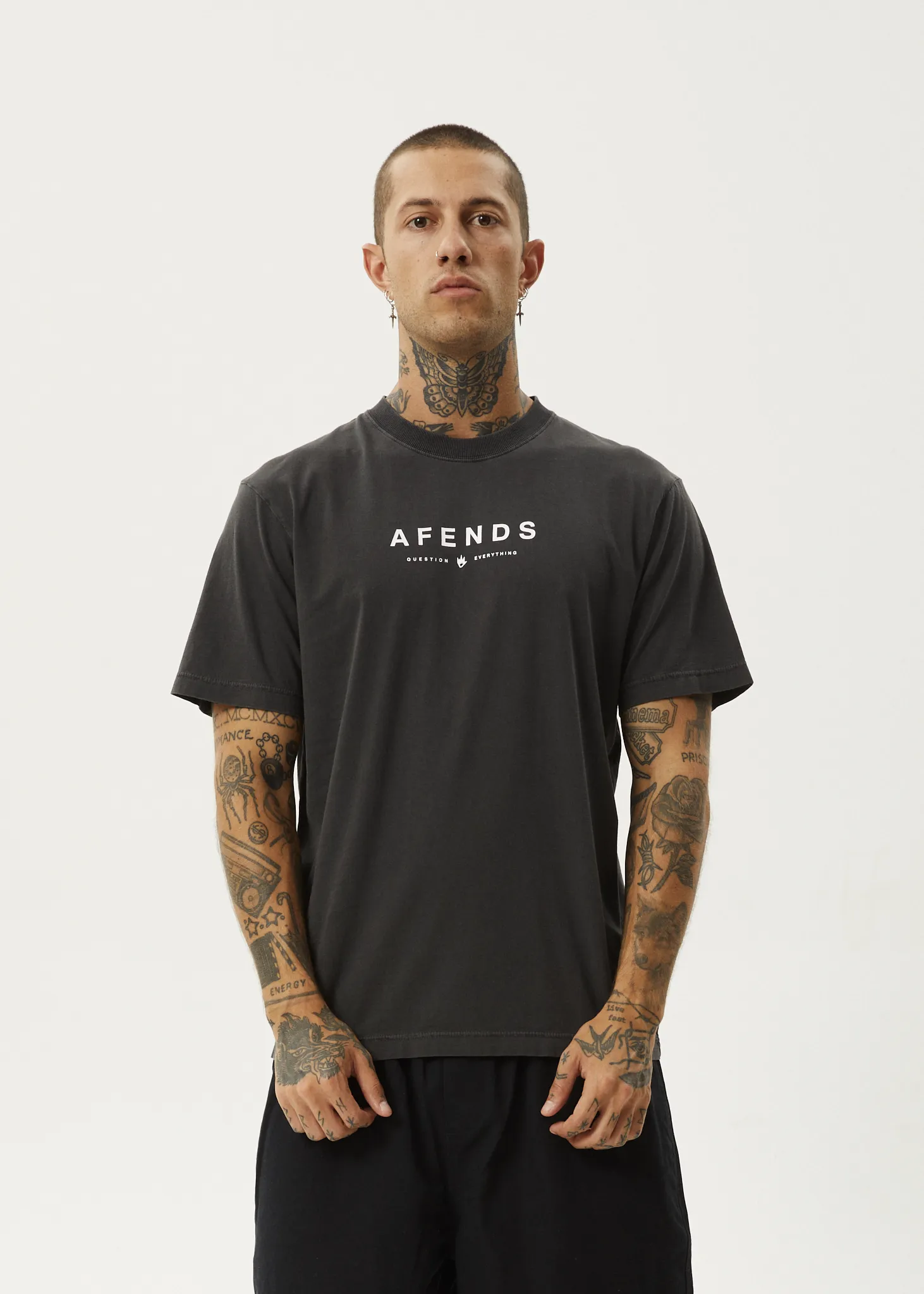 AFENDS Mens Thrown Out - Retro Tee - Black / White sold by Afends product image thumbnail 2