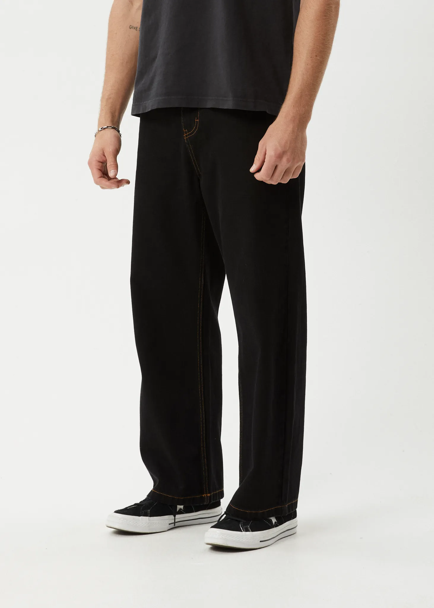 AFENDS Mens Pablo - Denim Baggy Jean - Washed Black sold by Afends product image thumbnail 3