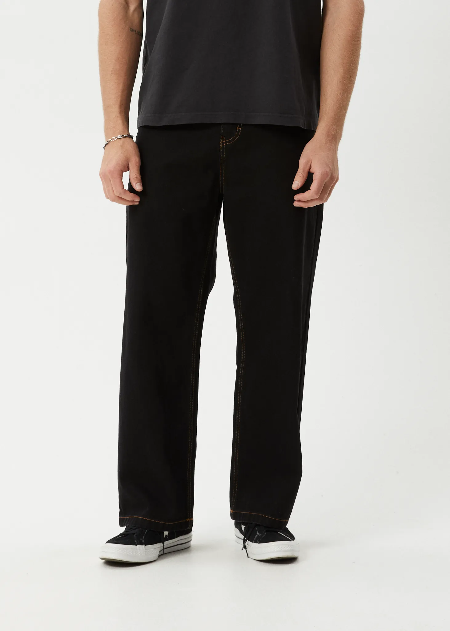 AFENDS Mens Pablo - Denim Baggy Jean - Washed Black sold by Afends product image thumbnail 2