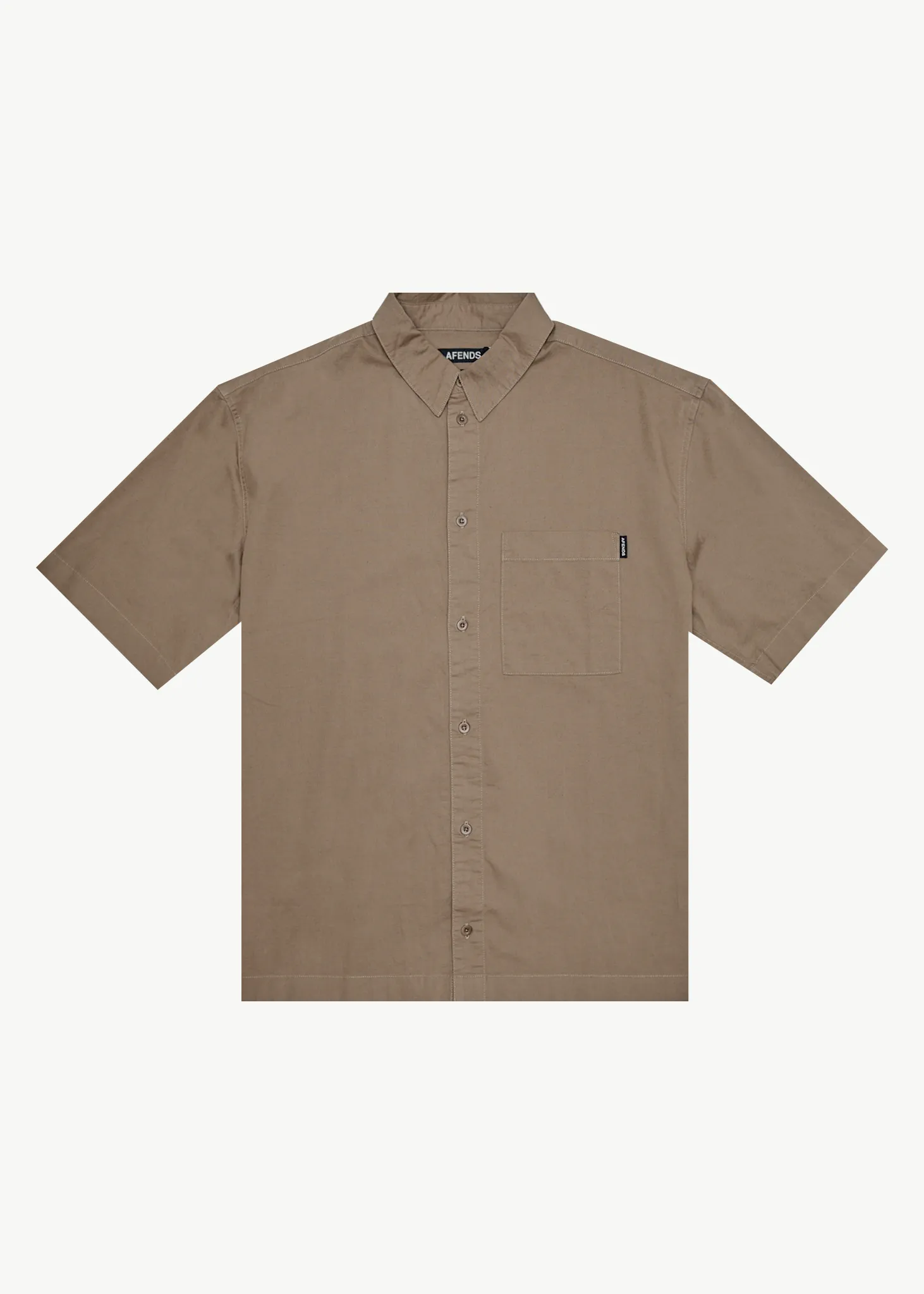 AFENDS Mens Everyday - Short Sleeve Shirt - Fossil sold by Afends