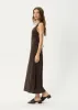 AFENDS Womens Focus - Seersucker Maxi Dress - Coffee sold by Afends