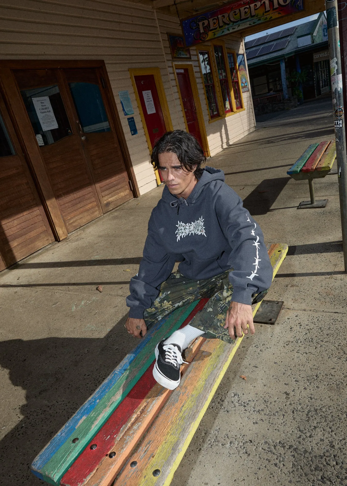 AFENDS Mens Hidden - Boxy Hoodie - Charcoal sold by Afends product image thumbnail 3