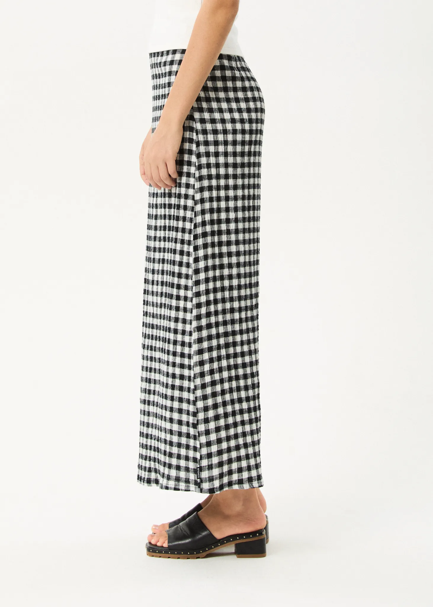 AFENDS Womens Rowan - Seersucker Maxi Skirt - Black / White sold by Afends product image thumbnail 5