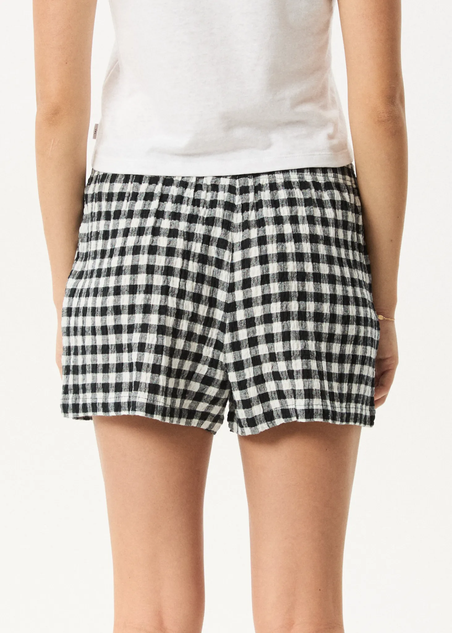 AFENDS Womens Rowan - Seersucker Boxer Short - Black / White sold by Afends product image thumbnail 5