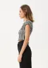 AFENDS Womens Rowan - Seersucker Top - Black / White sold by Afends