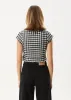 AFENDS Womens Rowan - Seersucker Top - Black / White sold by Afends