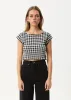 AFENDS Womens Rowan - Seersucker Top - Black / White sold by Afends