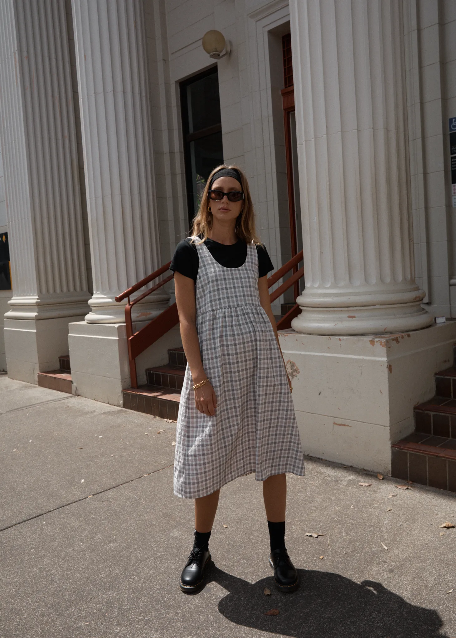 AFENDS Womens Leo - Seersucker Midi Dress - Coffee / White sold by Afends product image thumbnail 2