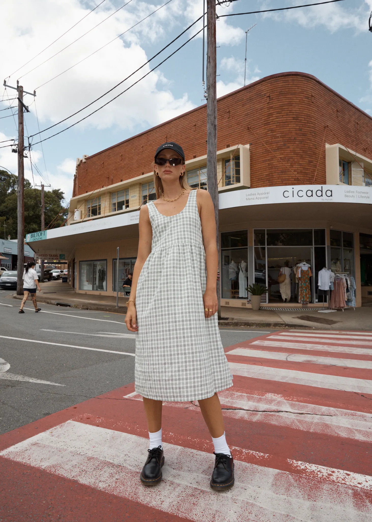 AFENDS Womens Leo - Seersucker Midi Dress - Green / White sold by Afends product image thumbnail 2