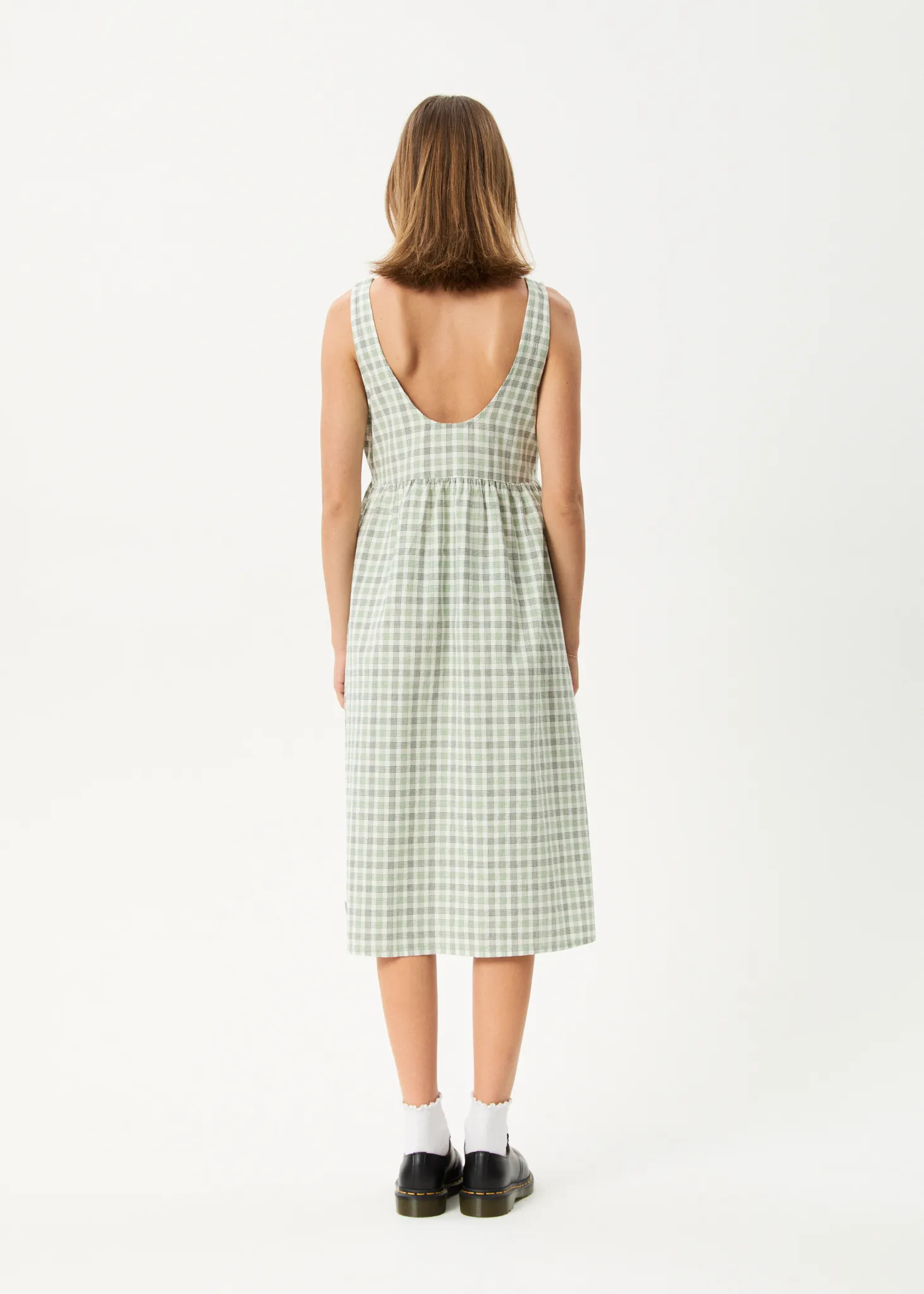AFENDS Womens Leo - Seersucker Midi Dress - Green / White sold by Afends product image thumbnail 5
