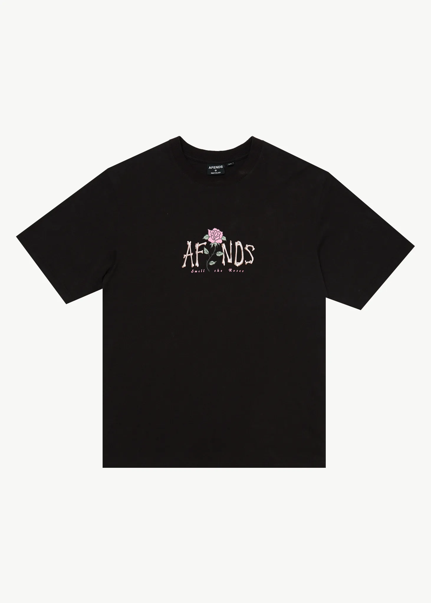 AFENDS Mens Smell The Roses - Retro Tee - Black sold by Afends
