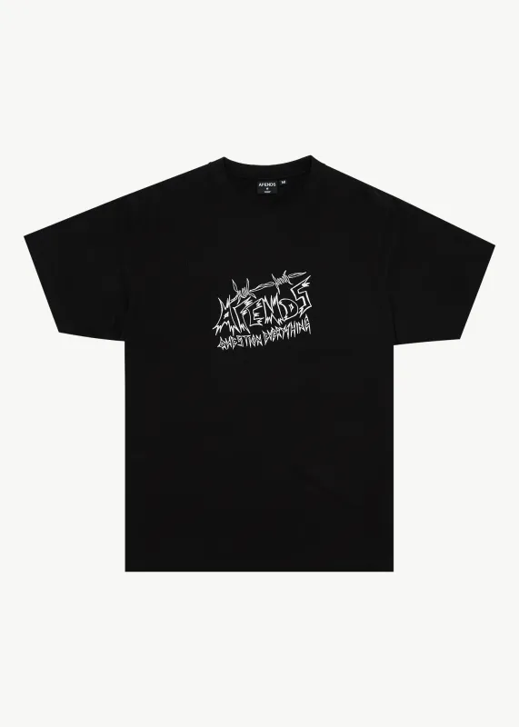 AFENDS Mens Moments - Boxy Tee - Black sold by Afends