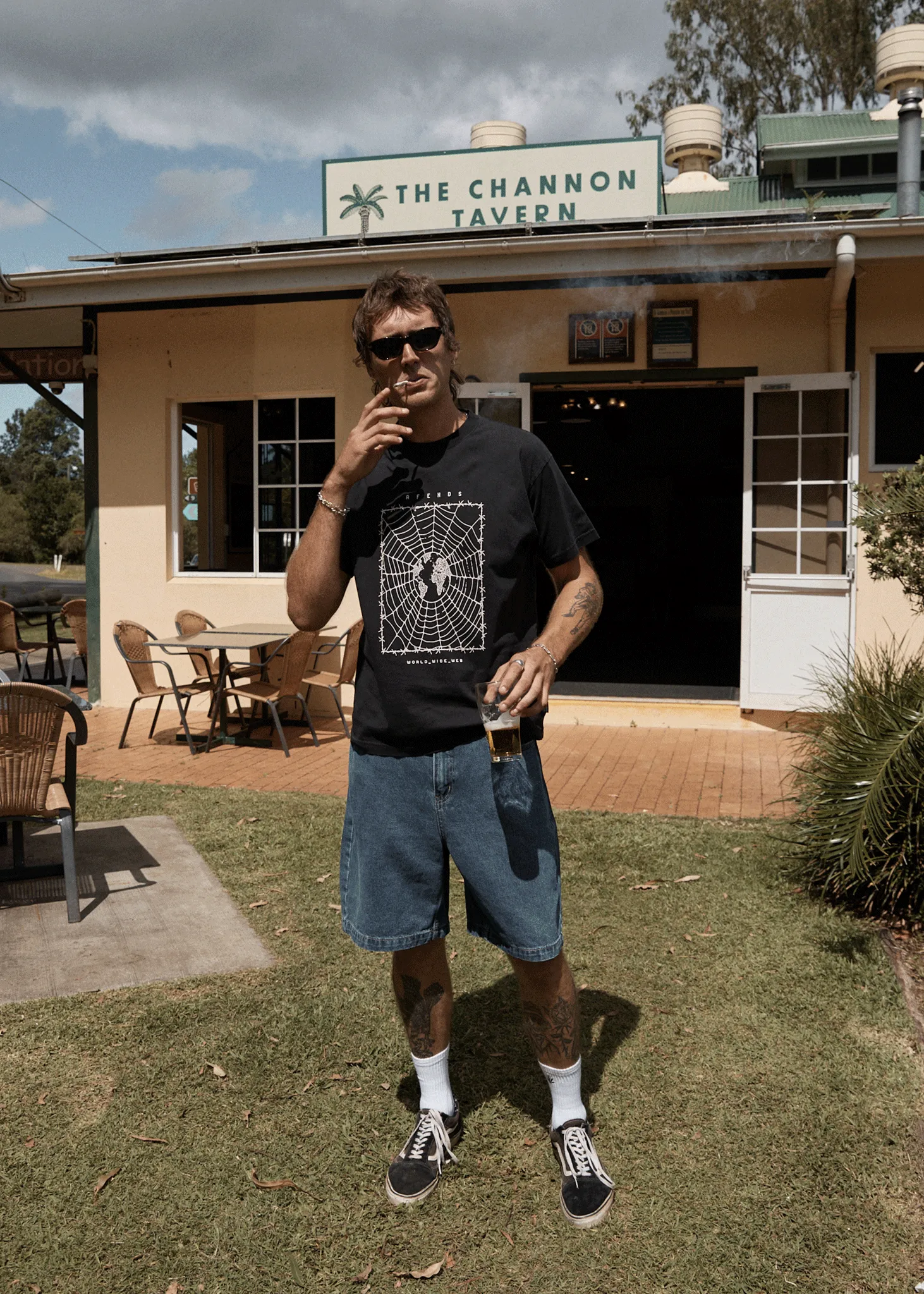 AFENDS Mens World Wide - Boxy Tee - Stone Black sold by Afends product image thumbnail 2