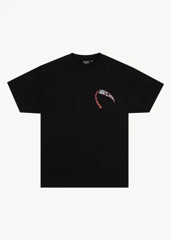 AFENDS Mens Surf Or Fly - Boxy Tee - Black sold by Afends
