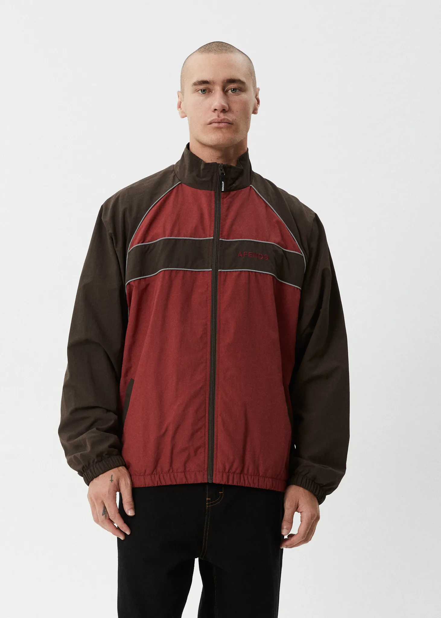 AFENDS Mens Spicy - Sports Spray Jacket - Burgundy sold by Afends product image thumbnail 5