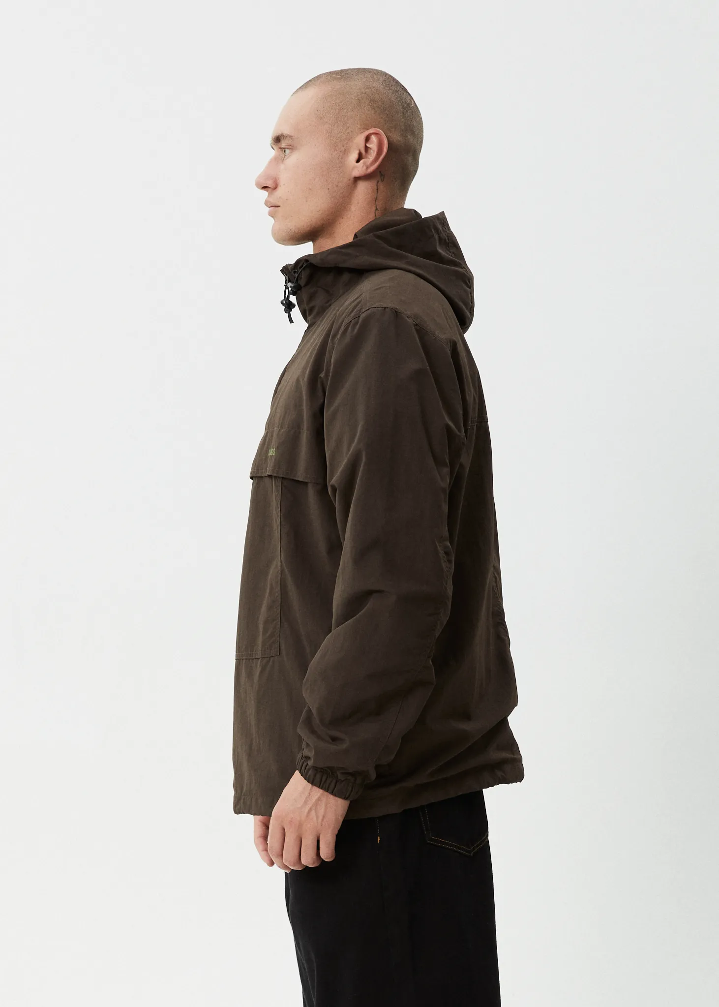 AFENDS Mens System - Water Resistant Spray Anorak Jacket - Coffee sold by Afends product image thumbnail 5