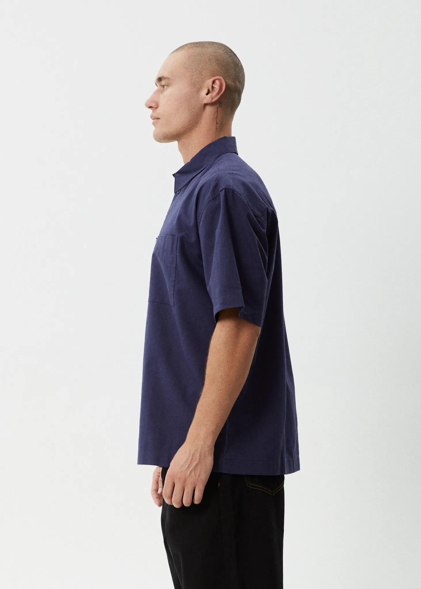 AFENDS Mens Everyday - Short Sleeve Shirt - Deep Sea sold by Afends product image thumbnail 4