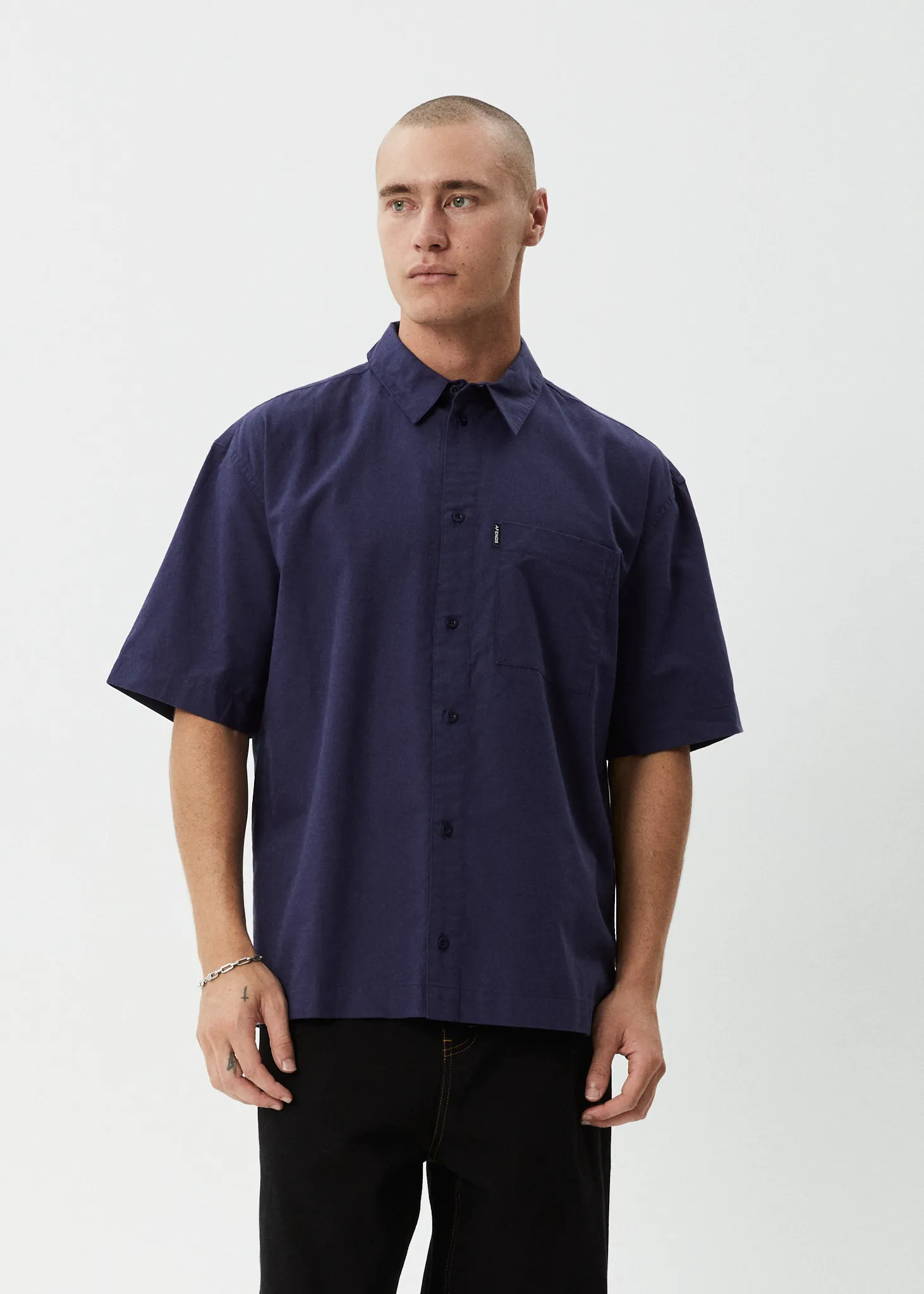 AFENDS Mens Everyday - Short Sleeve Shirt - Deep Sea sold by Afends product image thumbnail 2