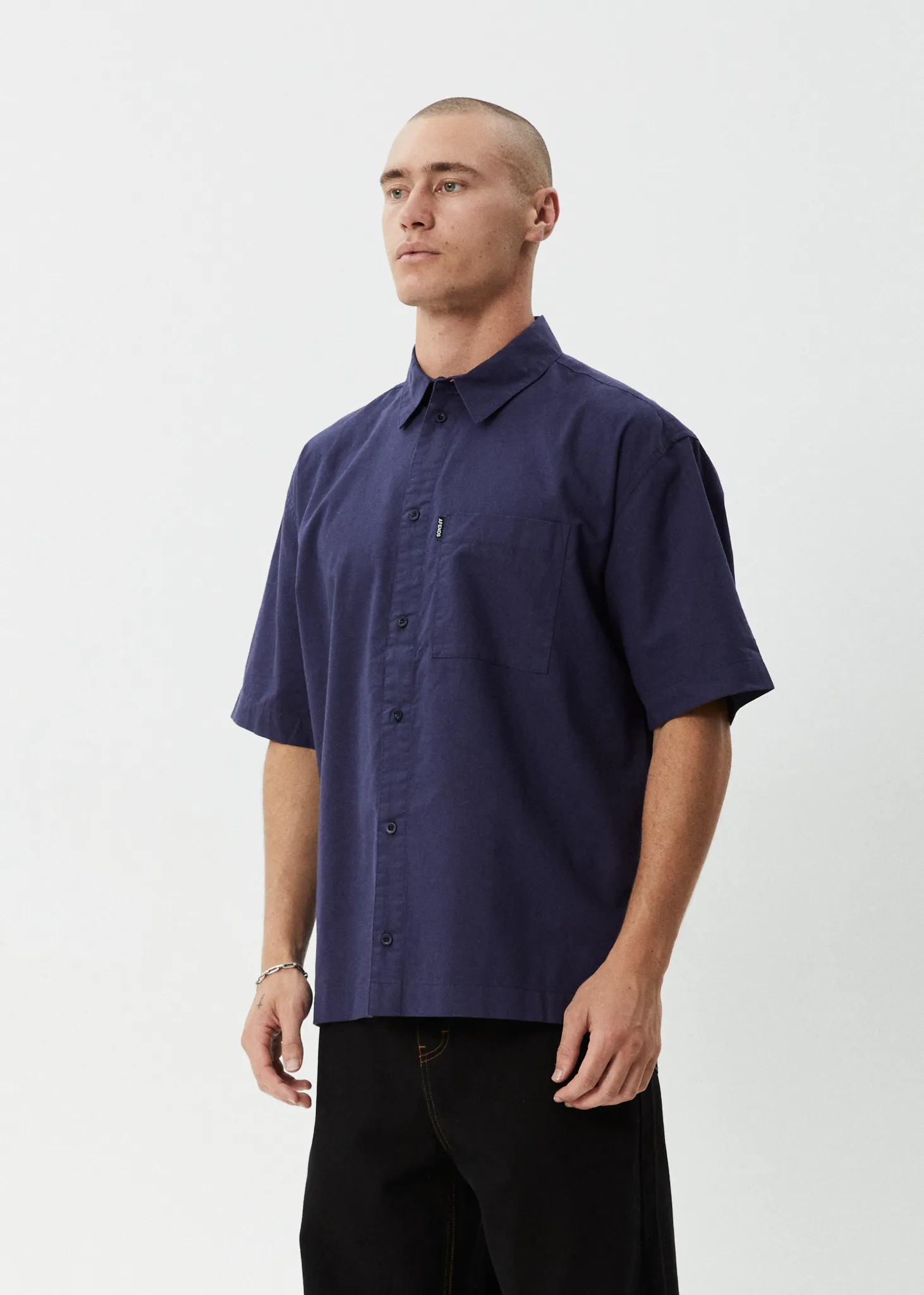 AFENDS Mens Everyday - Short Sleeve Shirt - Deep Sea sold by Afends product image thumbnail 3