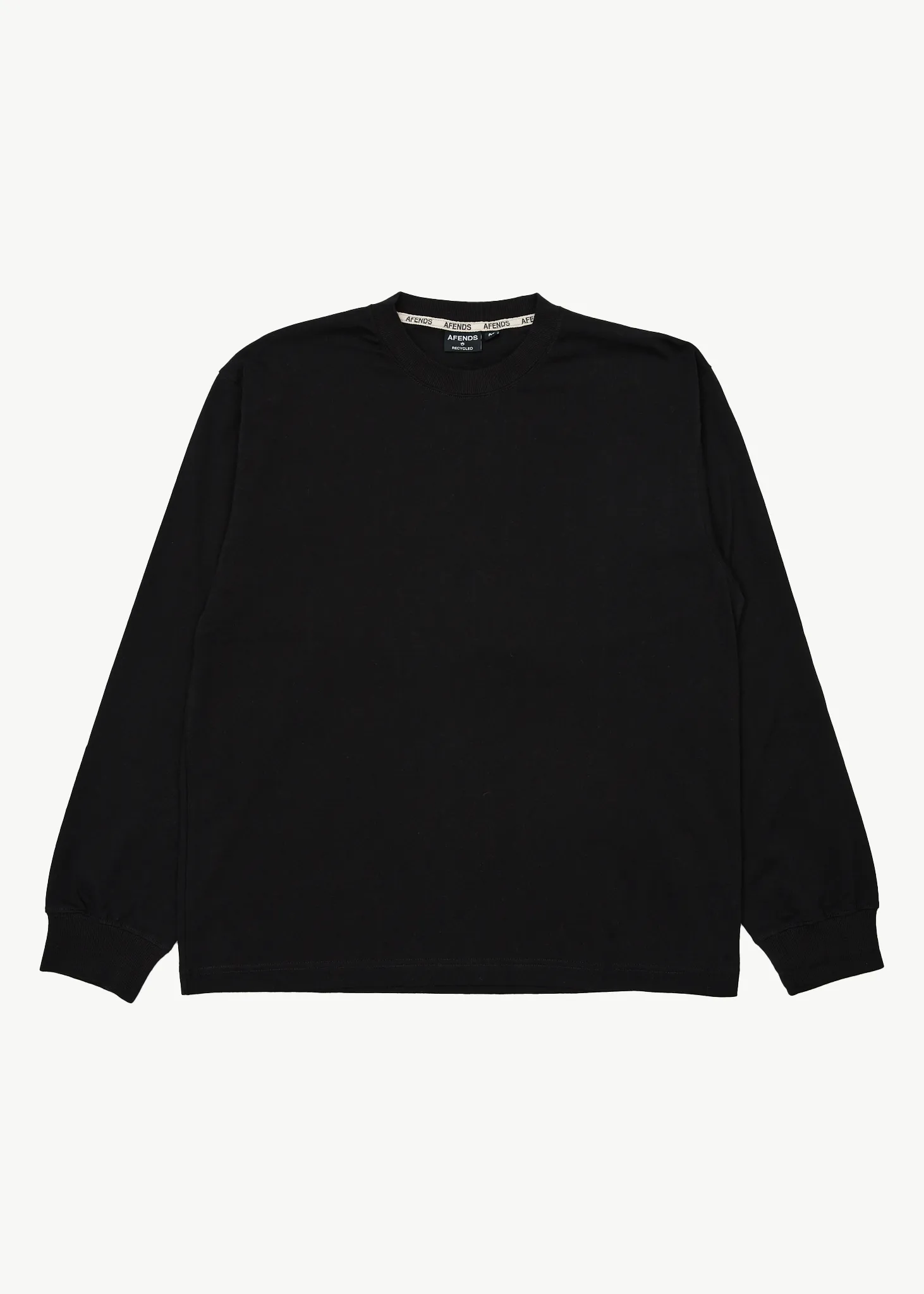 AFENDS Mens Genesis - Boxy Long Sleeve Tee - Black sold by Afends