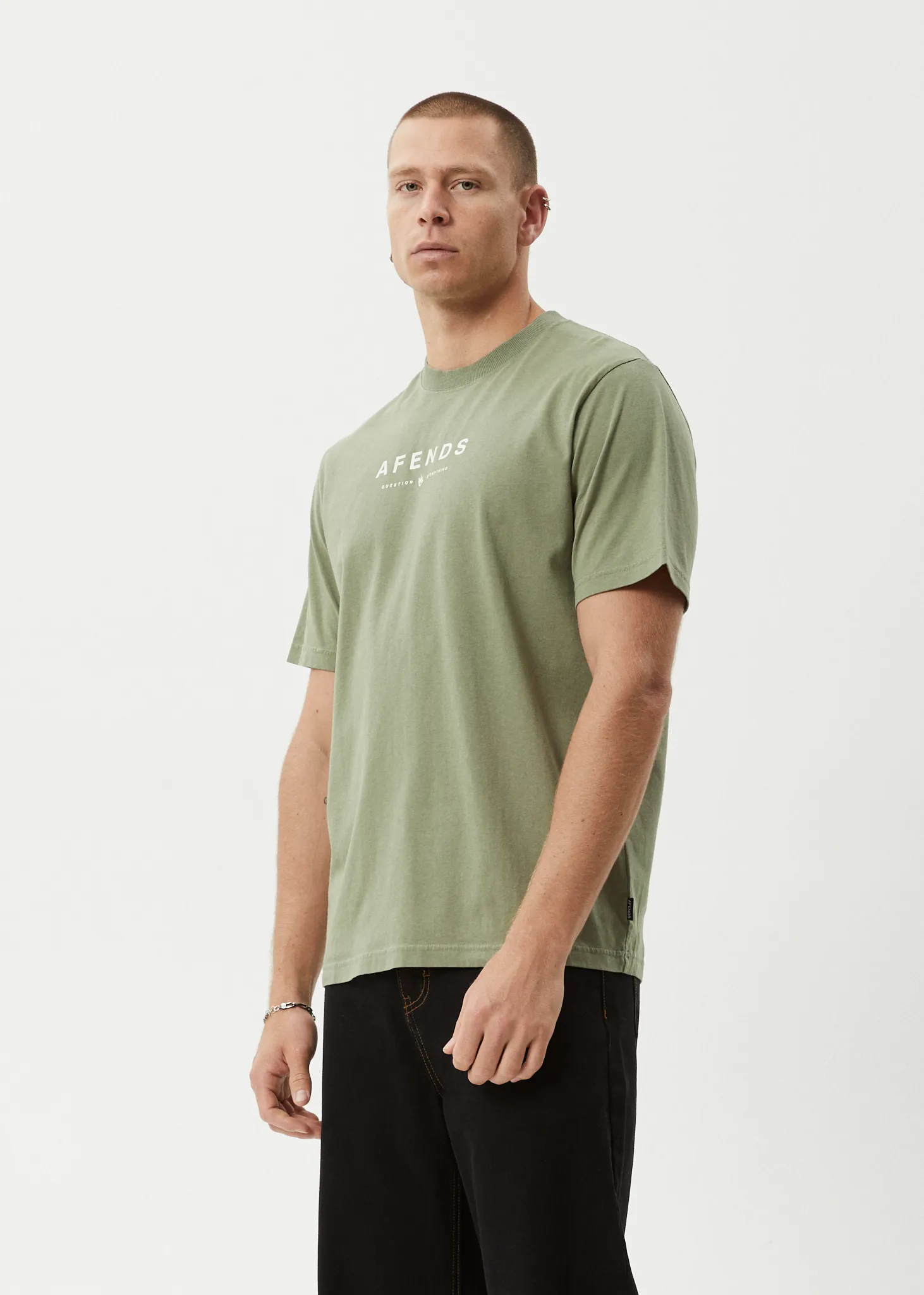 AFENDS Mens Thrown Out - Retro Tee - Oil Green sold by Afends product image thumbnail 3