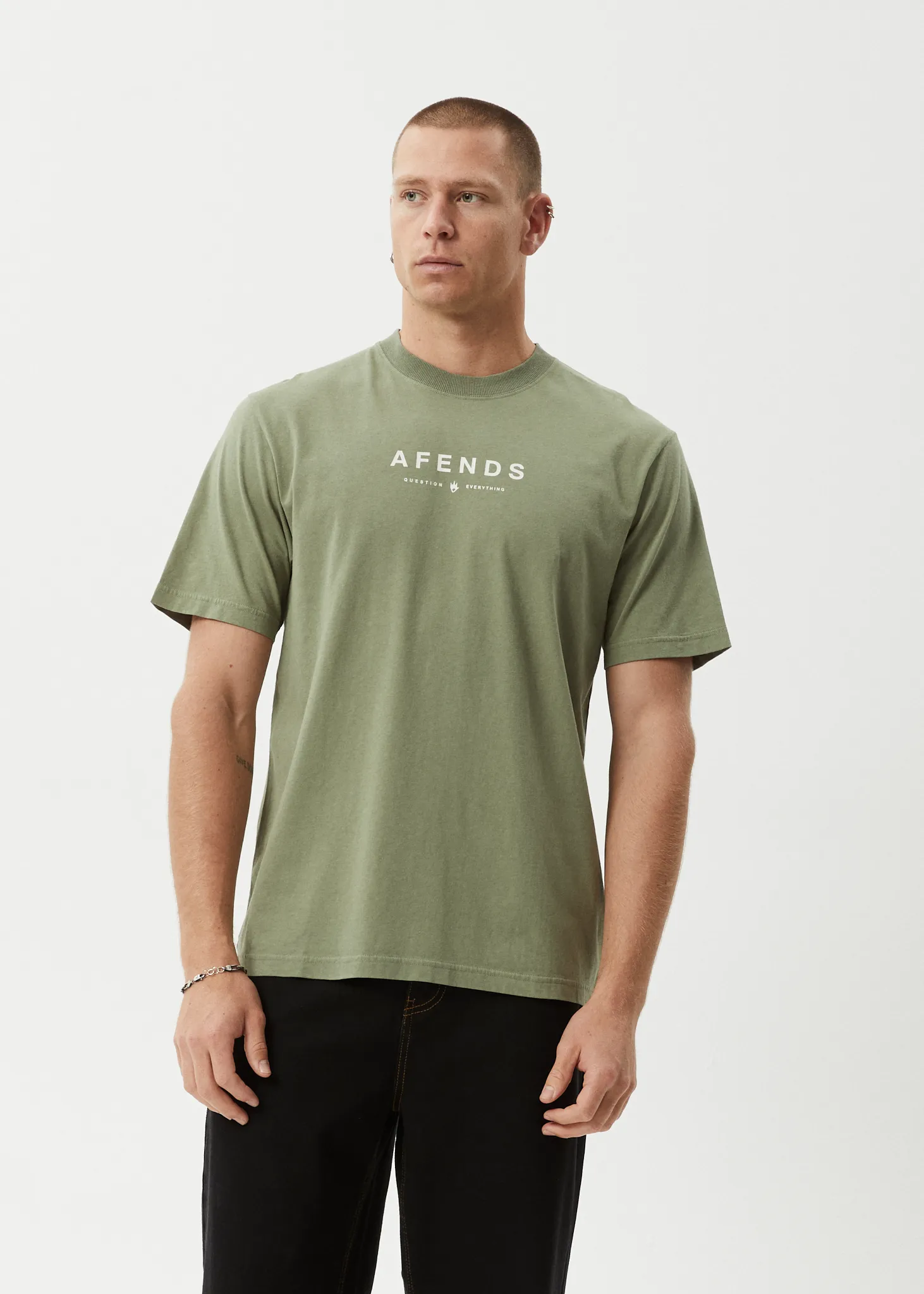AFENDS Mens Thrown Out - Retro Tee - Oil Green sold by Afends product image thumbnail 2