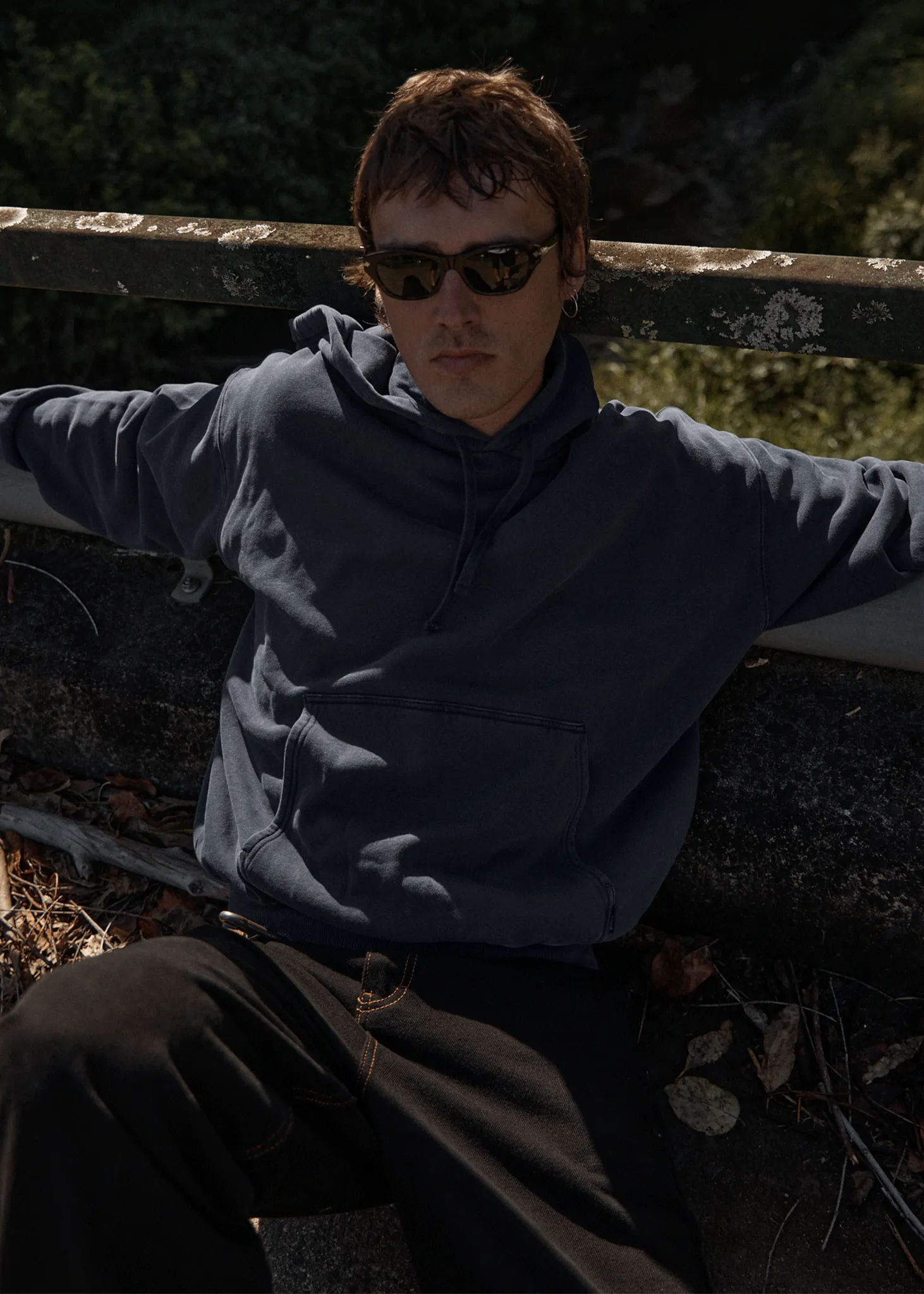 AFENDS Mens Genesis - Boxy Hoodie - Washed Deep Sea sold by Afends product image thumbnail 3