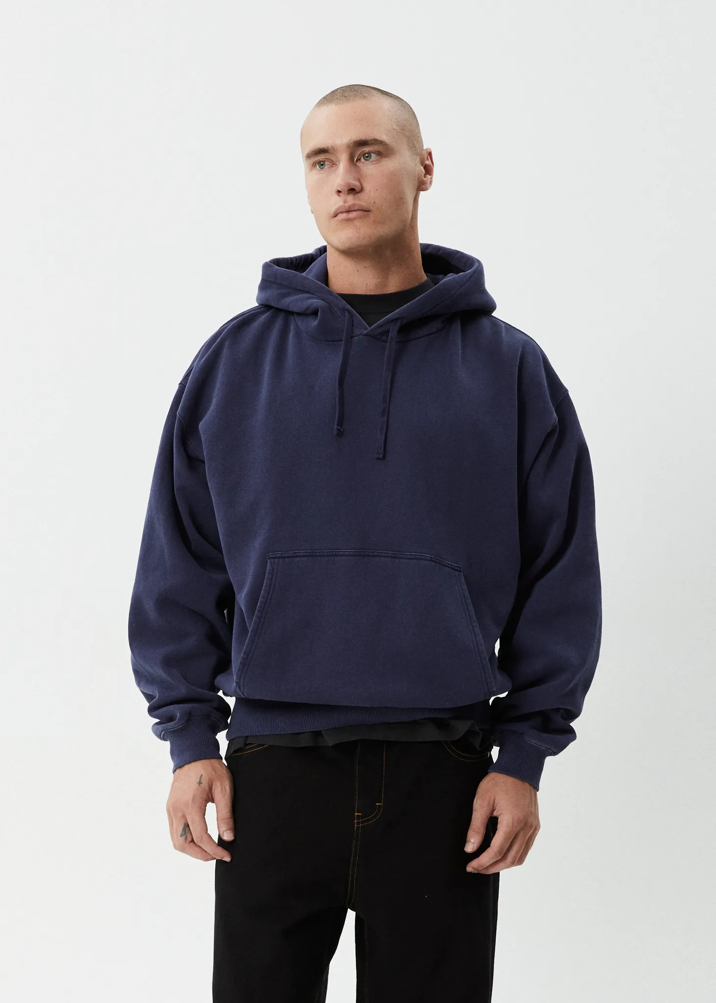 AFENDS Mens Genesis - Boxy Hoodie - Washed Deep Sea sold by Afends product image thumbnail 5
