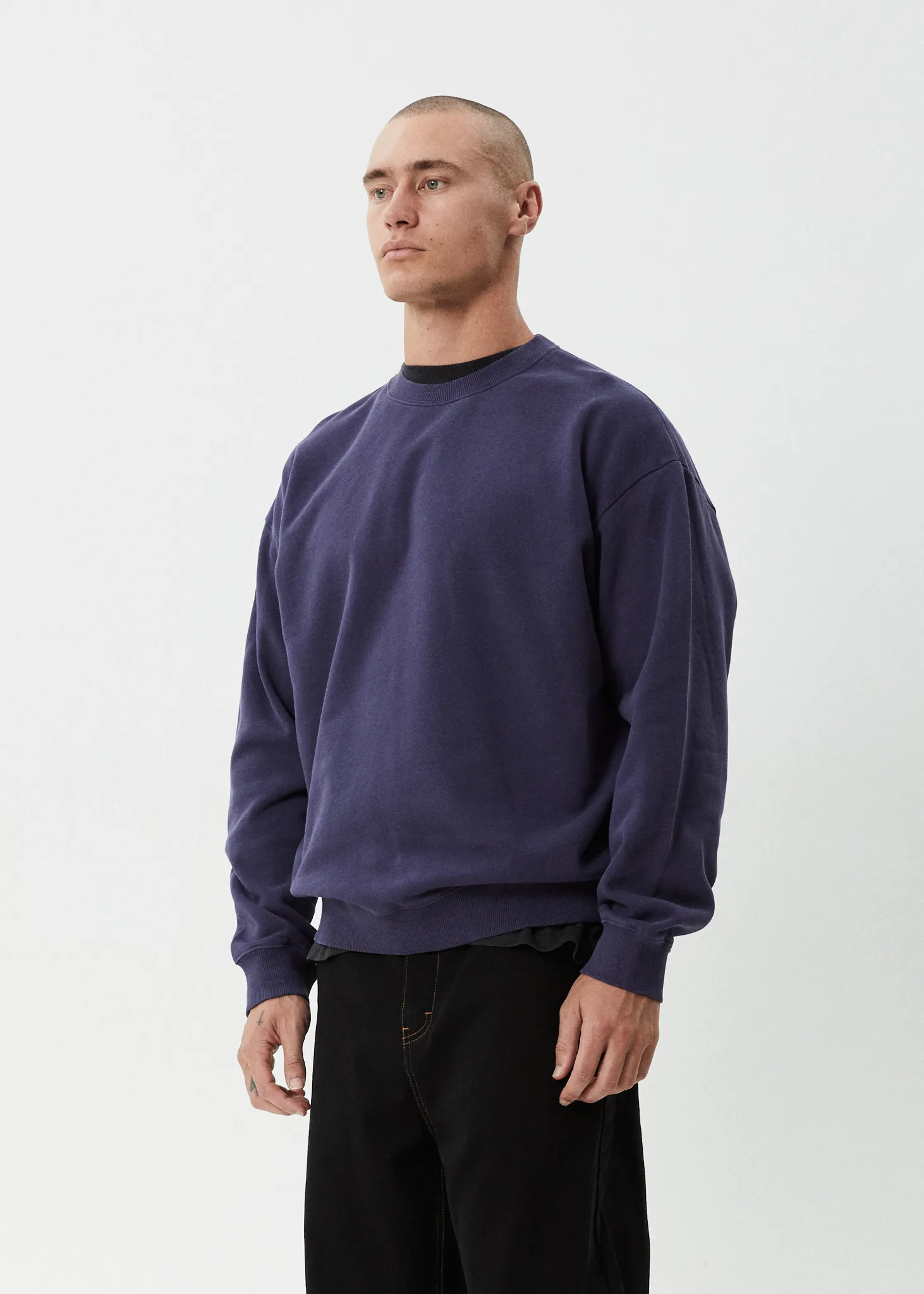 AFENDS Mens Genesis - Crew Neck Jumper - Washed Deep Sea sold by Afends product image thumbnail 5