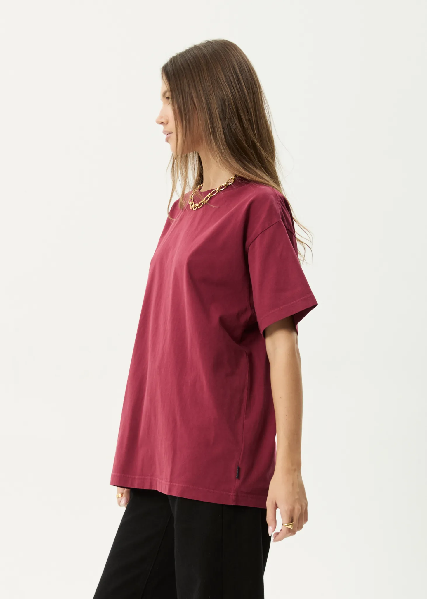 AFENDS Mens Genesis - Heavyweight Boxy Tee - Washed Burgundy sold by Afends product image thumbnail 4