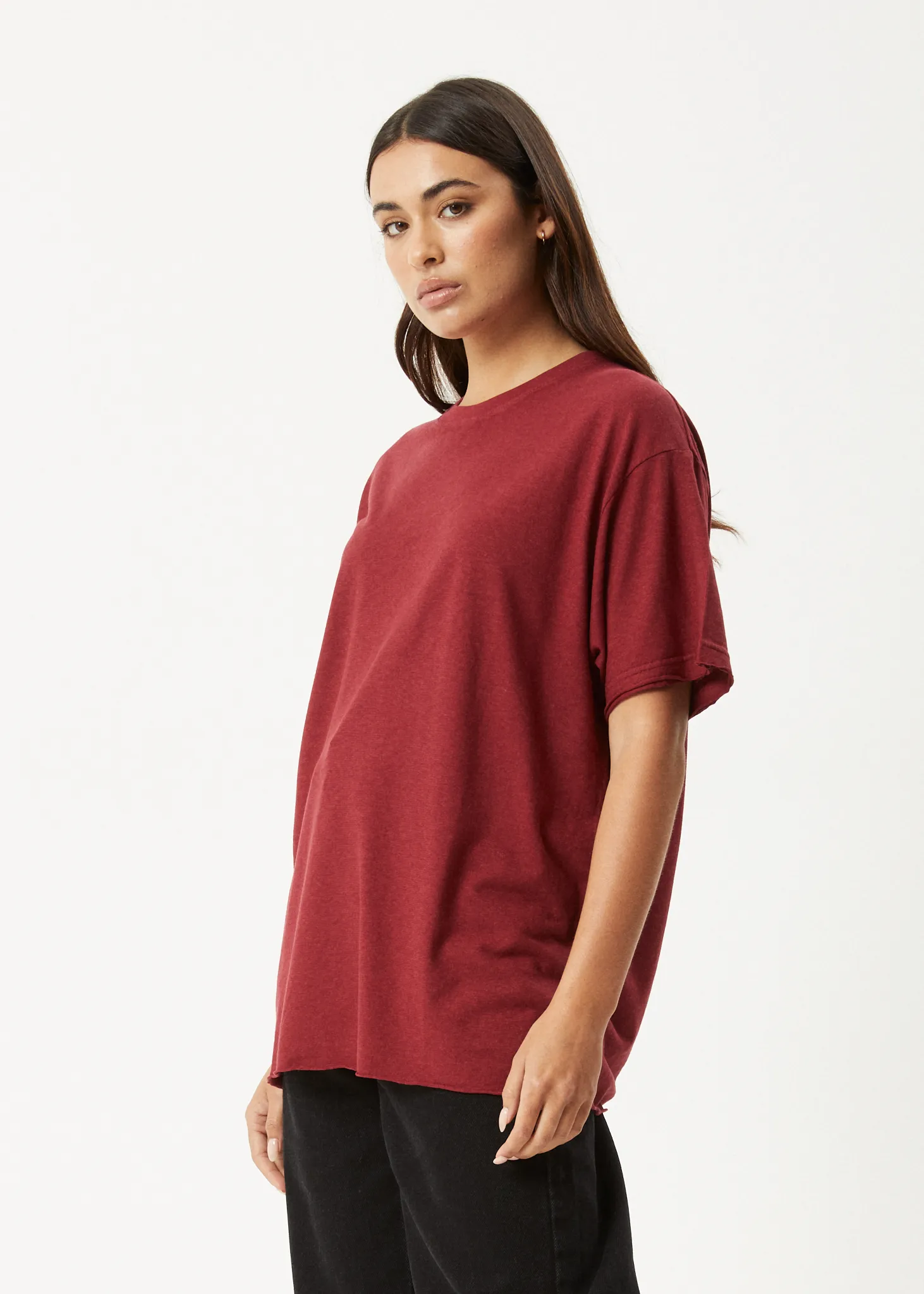 AFENDS Womens Slay - Oversized Tee - Burgundy sold by Afends product image thumbnail 3