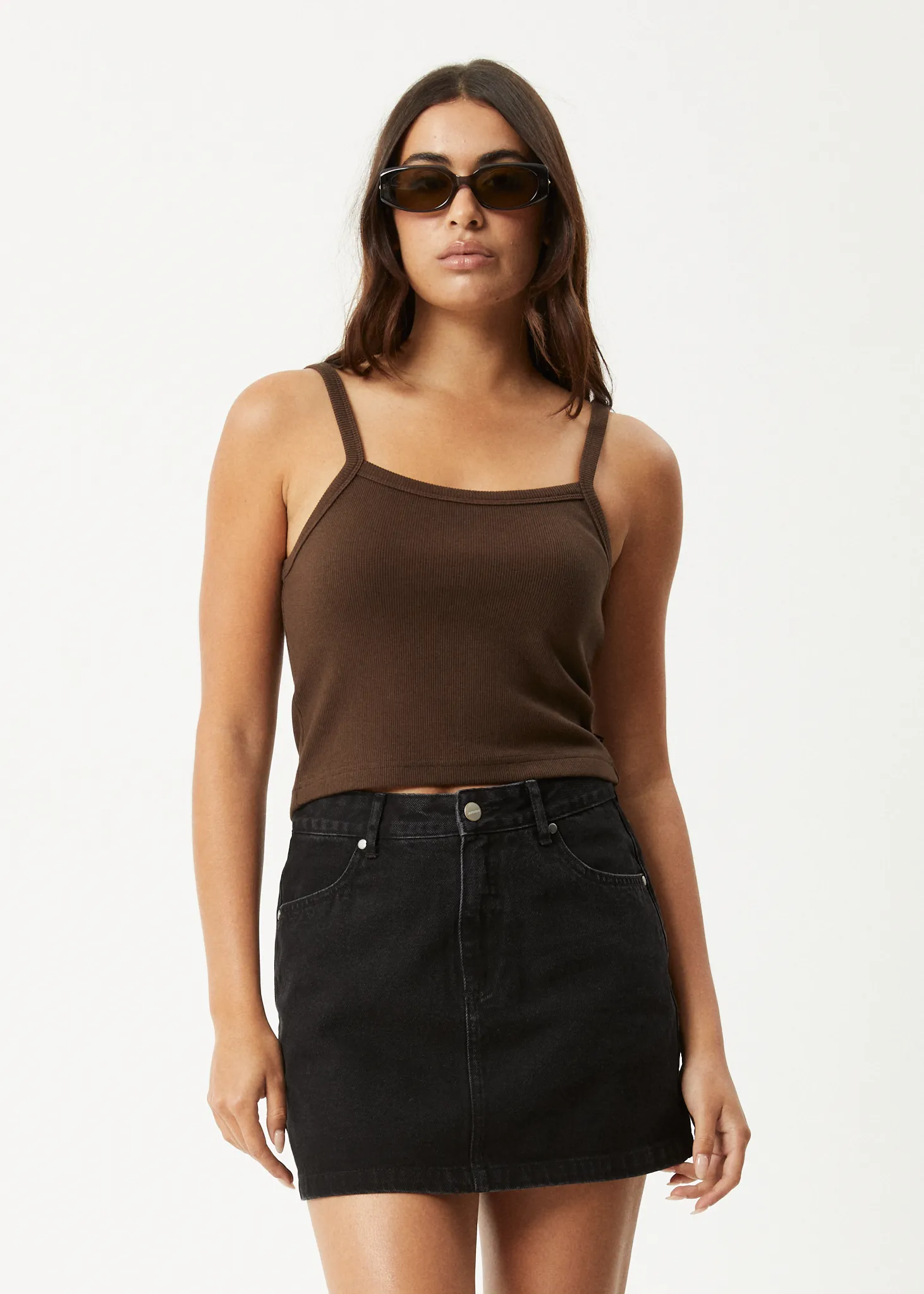 AFENDS Womens Taylor - Rib Singlet - Coffee sold by Afends product image thumbnail 2