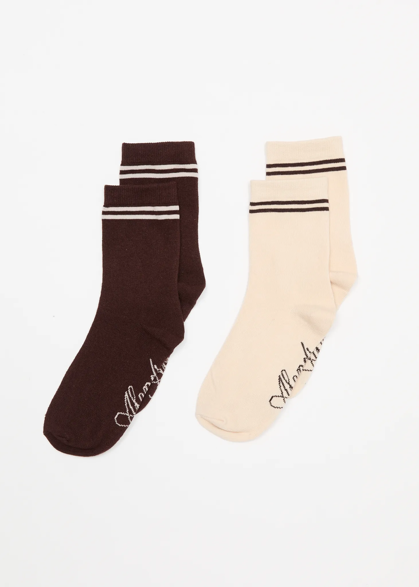 AFENDS Womens Hartley - Socks Two Pack - Coffee sold by Afends