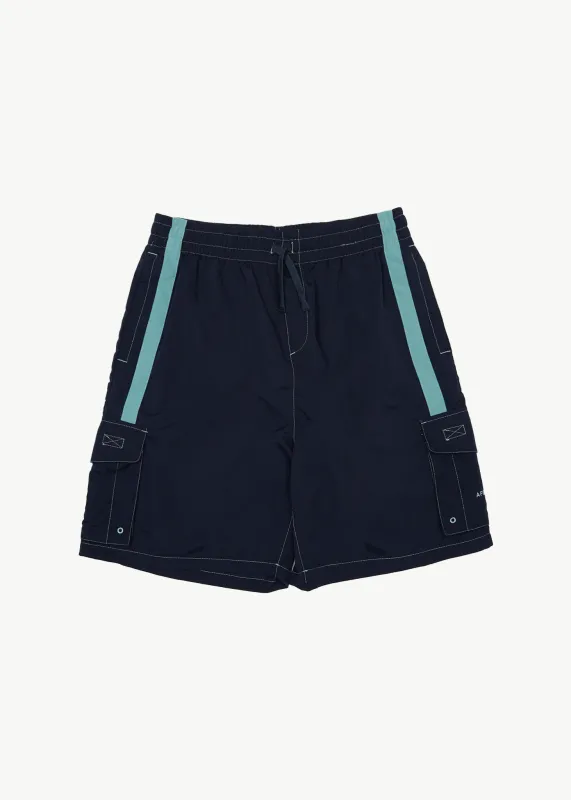 AFENDS Mens House Related - Cargo Swim Short 21" - Deep Sea made by Afends