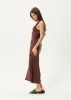 AFENDS Womens Gia - Cupro Maxi Dress - Hazelnut sold by Afends