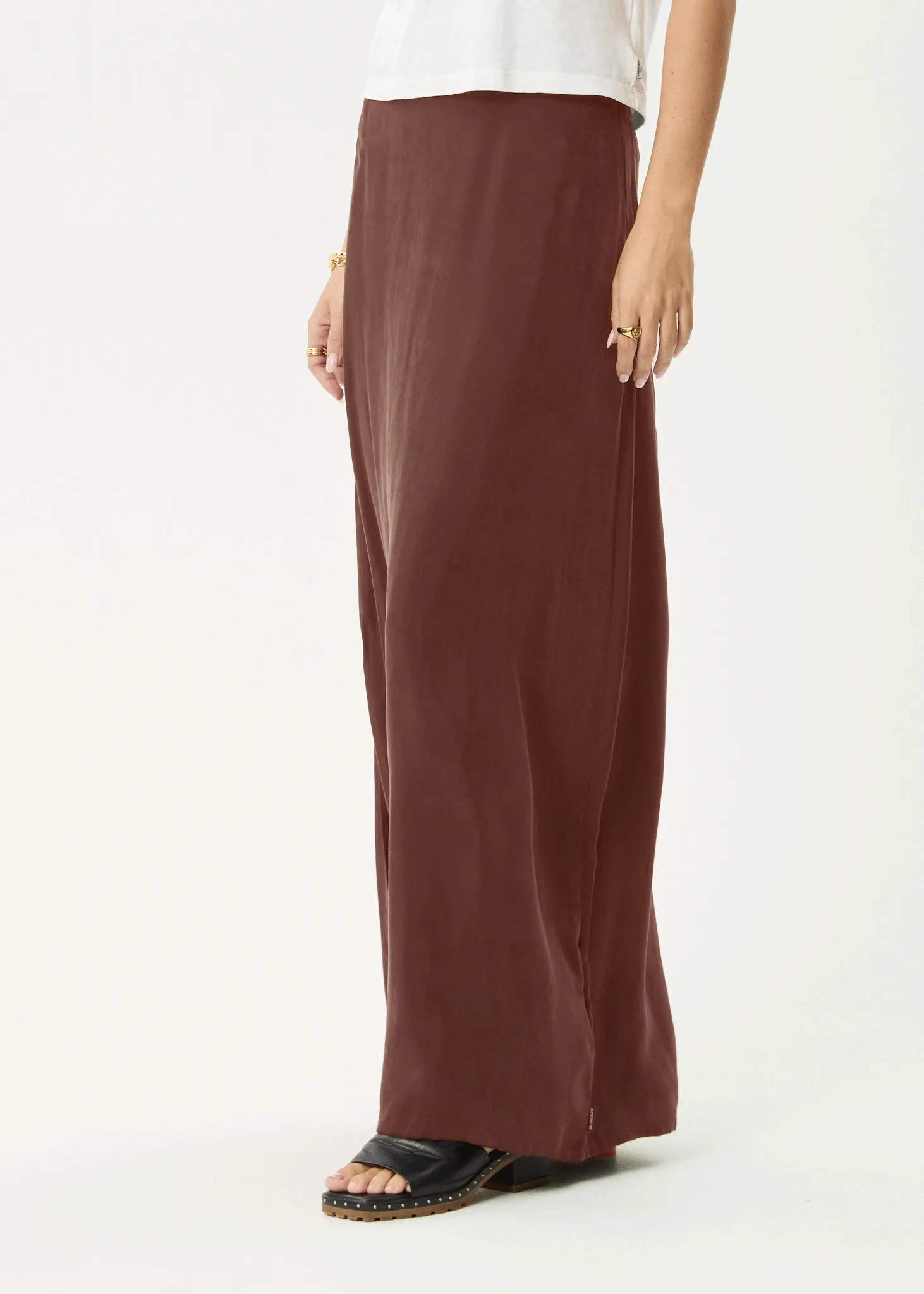 AFENDS Womens Grace - Cupro Maxi Skirt - Hazelnut sold by Afends product image thumbnail 3