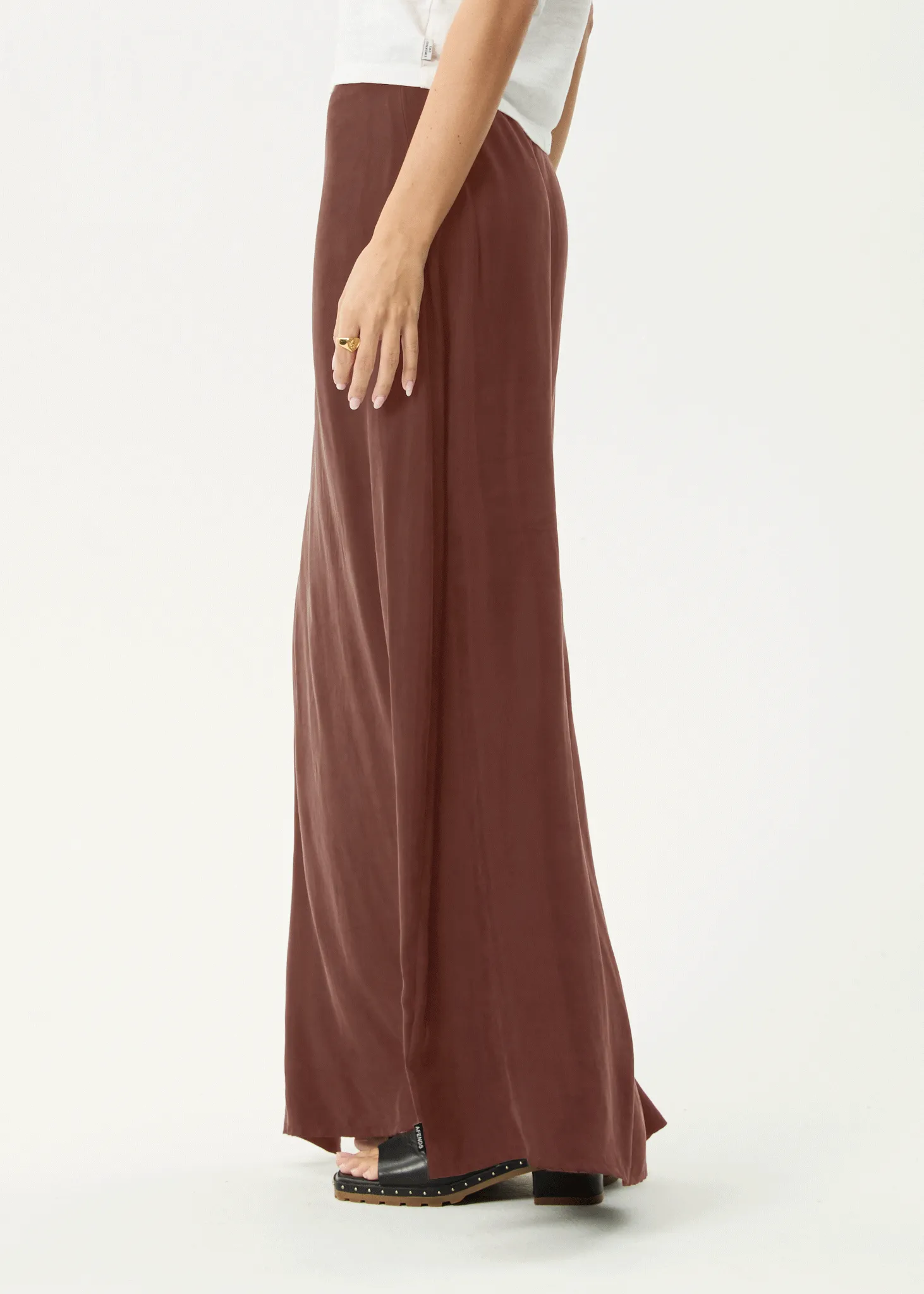 AFENDS Womens Grace - Cupro Maxi Skirt - Hazelnut sold by Afends product image thumbnail 4